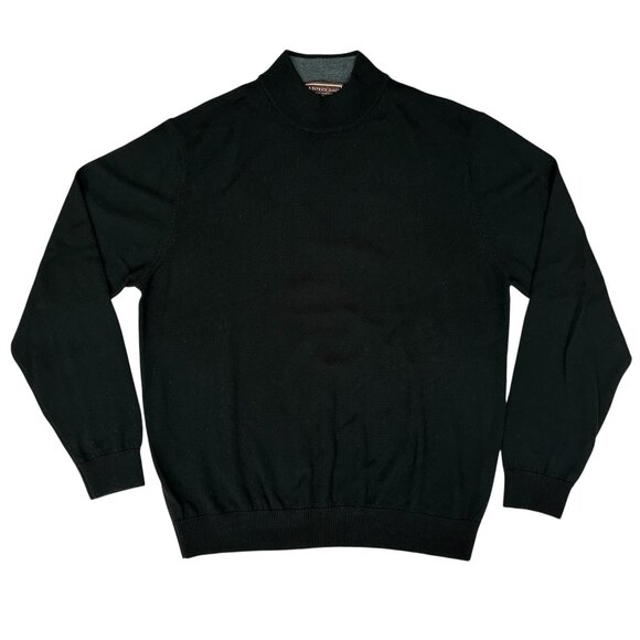 Patrick James Other - Patrick James Black Merino Wool Mock Neck Sweater - Men's Large